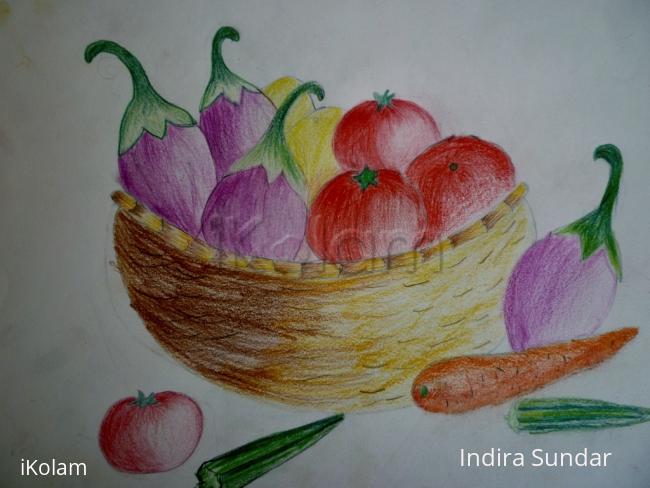 Vegetable Basket Drawing For Kids - Bird Pencil Drawing